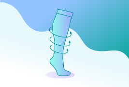 Figura ilustrativa da ação da meia de compressão